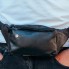 Компактная мужская бананка из натуральной кожи Tidin Bag 16431 черная, поясная сумка для телефона 24×12×8 см