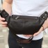 Нагрудна чоловіча бананка Tidin Bag 70101 коричнева з натуральної шкіри, містка сумка слінг для телефону та гаджетів 29×14×8 см