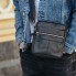 Кожаная мужская барсетка через плечо Tiding Bag BON6165 черная 19×22×5 — компактная сумка мессенджер