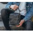 Кожаная мужская барсетка через плечо Tiding Bag BON6165 черная 19×22×5 — компактная сумка мессенджер