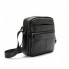 Кожаная мужская барсетка через плечо Tiding Bag BON6165 черная 19×22×5 — компактная сумка мессенджер