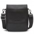 Мужская кожаная сумка мессенджер Tiding Bag TD-23433 24×20×6 черная — барсетка через плечо с клапаном