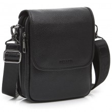 Мужская кожаная сумка мессенджер Tiding Bag TD-23433 24×20×6 черная — барсетка через плечо с клапаном Мужская кожаная сумка мессенджер Tiding Bag TD-23433 24×20×6 черная — барсетка через плечо с клапаном