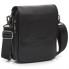 Мужская кожаная сумка мессенджер Tiding Bag TD-23433 24×20×6 черная — барсетка через плечо с клапаном