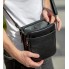Мужская кожаная сумка мессенджер Tiding Bag TD-23433 24×20×6 черная — барсетка через плечо с клапаном