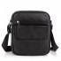 Кожаная мужская сумка планшет через плечо Tiding Bag 4134A черная 17×21×5 — компактная барсетка мессенджер для документов