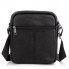 Кожаная мужская сумка планшет через плечо Tiding Bag 4134A черная 17×21×5 — компактная барсетка мессенджер для документов