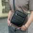 Кожаная мужская сумка планшет через плечо Tiding Bag 4134A черная 17×21×5 — компактная барсетка мессенджер для документов