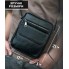 Кожаная мужская сумка планшет через плечо Tiding Bag 4134A черная 17×21×5 — компактная барсетка мессенджер для документов
