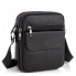 Кожаная мужская сумка планшет через плечо Tiding Bag 4134A черная 17×21×5 — компактная барсетка мессенджер для документов