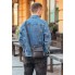 Кожаная мужская сумка планшет через плечо Tiding Bag 4134A черная 17×21×5 — компактная барсетка мессенджер для документов