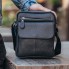 Кожаная мужская сумка планшет через плечо Tiding Bag 4134A черная 17×21×5 — компактная барсетка мессенджер для документов