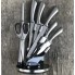 Набор кухонных ножей Royalty Line RL-KSS600 Silver 8 предметов для кухни со стальным лезвием и специальным покрытием на подставке