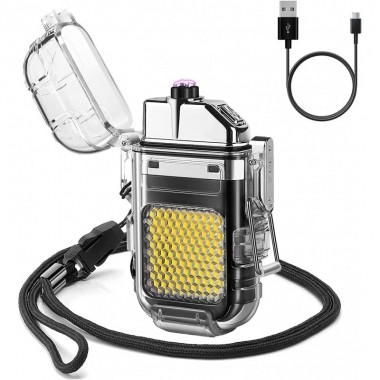 Электроимпульсная электронная зажигалка ARC Lighter 209 плазменная дуговая для сигарет электрическая с зарядкой от USB с фонариком