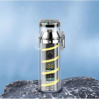 Электроимпульсная электронная зажигалка ARC Lighter 229 USB плазменная дуговая для сигарет электрическая с фонариком компасом и подсветкой