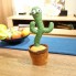 Игрушка повторюшка говорящий музыкальный кактус в горшке Зеленый 35 см танцующий с подсветкой на аккумуляторе 120 песен USB зарядка