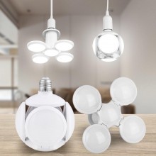 Лампочка люстра светодиодная раскладная Football UFO Lamp E27 LED лампа для дома на 40 Вт питание 220В Белая