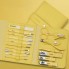 Набор для домашнего маникюра и педикюра Manicure Жёлтый 16 предметов из нержавеющей стали в чехле из экокожи