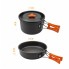 Набор туристической посуды Camping cooking DM 308 для походов кемпинга и путешествий с сумкой Черный с оранжевым