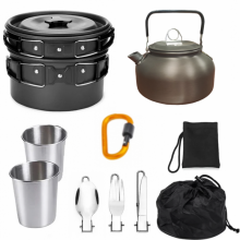 Набор туристической посуды Camping cooking DM 308 для походов кемпинга и путешествий с сумкой Черный Набор туристической посуды Camping cooking DM 308 для походов кемпинга и путешествий с сумкой Черный