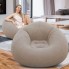Надувное кресло-пуф Inflatable Sofa с насосом 110×110×85 см флокированное до 150 кг Бежевое