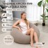 Надувное кресло-пуф Inflatable Sofa с насосом 110×110×85 см флокированное до 150 кг Бежевое