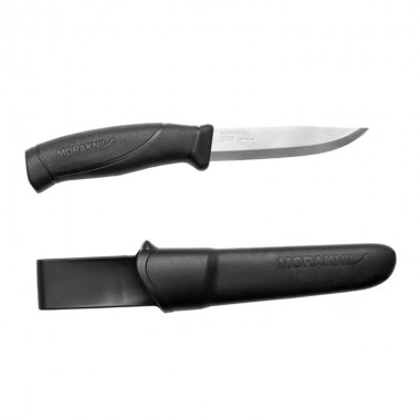 Нож походный туристический MORA Morakniv Companion Black для выживания кемпинга и для дома нескладной из нержавеющей стали с ножнами на ремень