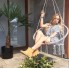Качели садовые подвесные FunFit 2766 кресло гнездо со спинкой каркас из металла уличные для дачи или для дома размеры 60х80х120 см Серый