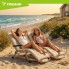 Складной садовый шезлонг Trizand 27553 3 в 1 до 120 кг с матрасом и подголовником для пляжа и террасы Бежевый
