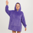 Толстовка плед с капюшоном Huggle Hoodie Ultra Plush Blanket мужская и женская плюшевая кофта с рукавами размер Oversize Фиолетовый