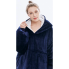 Толстовка плед с капюшоном Huggle Hoodie Ultra Plush Blanket мужская и женская плюшевая кофта с рукавами размер Oversize Синий