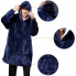 Толстовка плед с капюшоном Huggle Hoodie Ultra Plush Blanket мужская и женская плюшевая кофта с рукавами размер Oversize Синий
