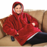 Толстовка плед с капюшоном Huggle Hoodie Ultra Plush Blanket мужская и женская плюшевая кофта с рукавами размер Oversize Бордовый