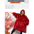 Толстовка плед с капюшоном Huggle Hoodie Ultra Plush Blanket мужская и женская плюшевая кофта с рукавами размер Oversize Бордовый