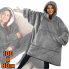 Толстовка плед с капюшоном Huggle Hoodie Ultra Plush Blanket мужская и женская плюшевая кофта с рукавами размер Oversize Серый