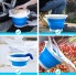 Ведро складное туристическое Collapsible Bucket Blue силиконовое круглое для для рыбалки воды и пищевых продуктов на 5 л + петля для подвешивания (49252)