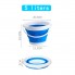 Ведро складное туристическое Collapsible Bucket Blue силиконовое круглое для для рыбалки воды и пищевых продуктов на 5 л + петля для подвешивания (49252)