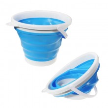 Ведро складное туристическое Collapsible Bucket Blue силиконовое круглое для для рыбалки воды и пищевых продуктов на 5 л + петля для подвешивания (49252) Ведро складное туристическое Collapsible Bucket Blue силиконовое круглое для для рыбалки воды и пищевых продуктов на 5 л + петля для подвешивания (49252)