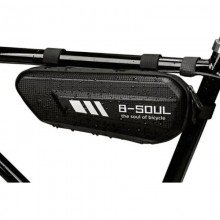 Велосумка на раму B-Soul 8512 велосипедная сумка на липучках с плотным влагозащищенным корпусом большое отделение на молнии с 2-мя карманами Велосумка на раму B-Soul 8512 велосипедная сумка на липучках с плотным влагозащищенным корпусом большое отделение на молнии с 2-мя карманами