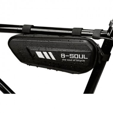 Велосумка на раму B-Soul 8512 велосипедная сумка на липучках с плотным влагозащищенным корпусом большое отделение на молнии с 2-мя карманами