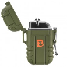 Электроимпульсная электронная зажигалка Badger Outdoor BO-PF50 плазменная электрическая дуговая для сигарет с зарядкой от USB Оливковый Электроимпульсная электронная зажигалка Badger Outdoor BO-PF50 плазменная электрическая дуговая для сигарет с зарядкой от USB Оливковый
