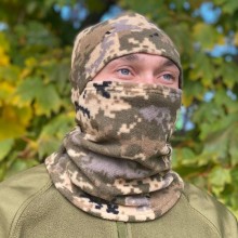 Балаклава подшлемник тактическая зимняя M-KET Пиксель военная флисовая размер универсальный М-L