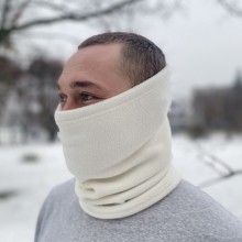 Баф флисовый зимний M-KET Белый военный тактический защитный шарф маска с затяжкой размер универсальный Баф флисовый зимний M-KET Белый военный тактический защитный шарф маска с затяжкой размер универсальный