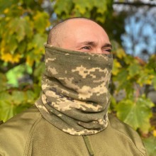Баф флисовый зимний M-KET Пиксель военный тактический защитный шарф маска с затяжкой размер универсальный