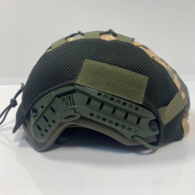 Кавер на каску FAST M-KET Пиксель ВСУ военный чехол на шлем с резинкой боковыми стропами и липучками для шевронов размер L