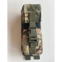 Подсумок для 2 магазинов АК одинарный закрытый на фастекс M-KET Мультикам военный штурмовой держатель на пояс разгрузочную систему РПС на MOLLE усиленное кнопками