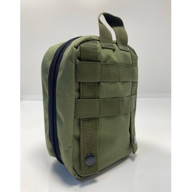 Подсумок для аптечки M-KET Хаки военный с 2 карманами и резинками крепление на тактический пояс или систему MOLLE размеры 19х14х8 см