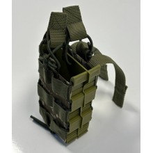 Подсумок для магазинов АК двойной открытый M-KET Пиксель ВСУ военный штурмовой держатель на пояс РПС на систему MOLLE с пластиковыми боками