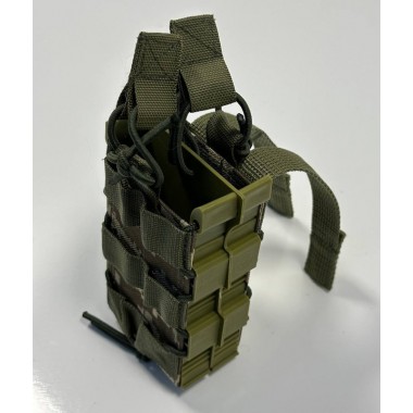 Подсумок для магазинов АК двойной открытый M-KET Пиксель ВСУ военный штурмовой держатель на пояс РПС на систему MOLLE с пластиковыми боками