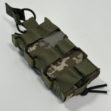 Подсумок для магазинов АК одинарный открытый M-KET Пиксель ВСУ военный штурмовой держатель на пояс РПС на систему MOLLE с пластиковыми боками